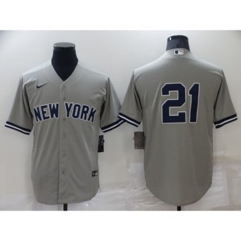 Men's New York Yankees #21 Paul O'Neill Grey Stitched Baseball Jersey Men's New York Yankees #21 Paul O'Neill Grey Stitched Baseball Jersey