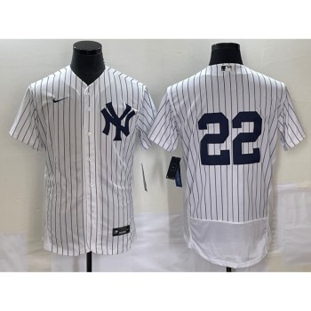 Men's New York Yankees #22 Harrison Bader White Flex Base Stitched Baseball Jersey Men's New York Yankees #22 Harrison Bader White Flex Base Stitched Baseball Jersey