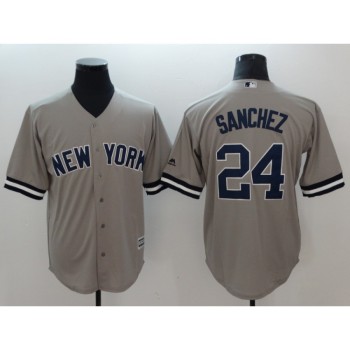 Men's New York Yankees #24 Gary Sanchez Gray Cool Base Stitched MLB Jersey Men's New York Yankees #24 Gary Sanchez Gray Cool Base Stitched MLB Jersey