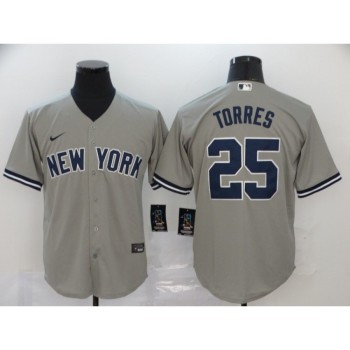 Men's New York Yankees #25 Gleyber Torres 2020 Grey Cool Base Stitched MLB Jersey Men's New York Yankees #25 Gleyber Torres 2020 Grey Cool Base Stitched MLB Jersey