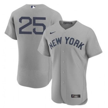 Men's New York Yankees #25 Gleyber Torres 2021 Grey Field of Dreams Flex Base Stitched Baseball Jersey Men's New York Yankees #25 Gleyber Torres 2021 Grey Field of Dreams Flex Base Stitched Baseball Jersey