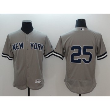 Men's New York Yankees #25 Gleyber Torres Gray Flex base Jersey Men's New York Yankees #25 Gleyber Torres Gray Flex base Jersey