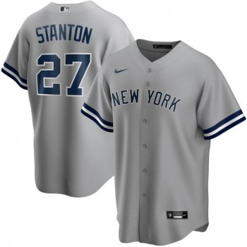 Men's New York Yankees #27 Giancarlo Stanton Grey Cool Base Stitched Jersey Men's New York Yankees #27 Giancarlo Stanton Grey Cool Base Stitched Jersey