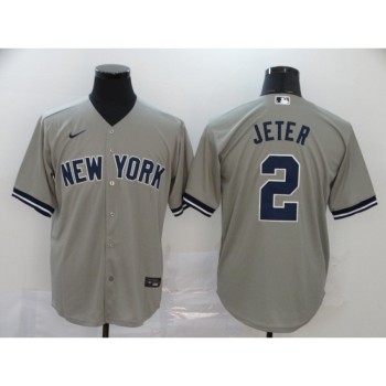 Men's New York Yankees #2 Derek Jeter 2020 Grey Cool Base Stitched MLB Jersey Men's New York Yankees #2 Derek Jeter 2020 Grey Cool Base Stitched MLB Jersey