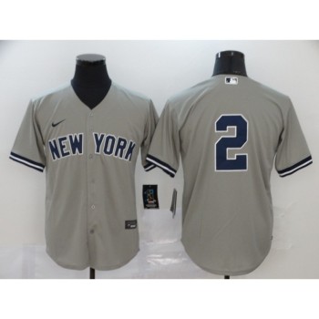 Men's New York Yankees #2 Derek Jeter Grey Cool Base Stitched MLB Jersey Men's New York Yankees #2 Derek Jeter Grey Cool Base Stitched MLB Jersey