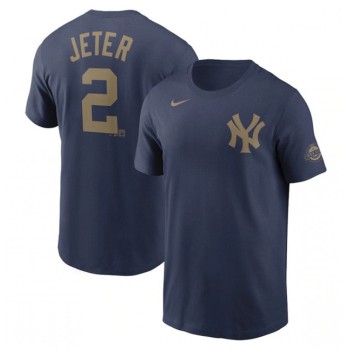 Men's New York Yankees #2 Derek Jeter Navy T-shirt Men's New York Yankees #2 Derek Jeter Navy T-shirt