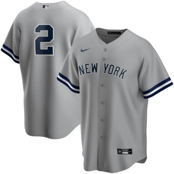 Men's New York Yankees #2 Derek Jeter New Grey Cool Base Stitched Jersey Men's New York Yankees #2 Derek Jeter New Grey Cool Base Stitched Jersey
