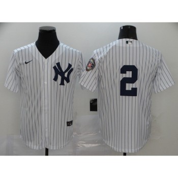 Men's New York Yankees #2 Derek Jeter White Cool Base Stitched MLB Jersey
