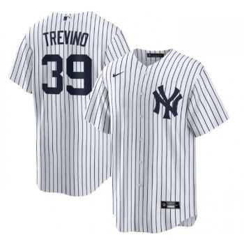 Men's New York Yankees #39 Jose Trevino White Cool Base Stitched Baseball Jersey Men's New York Yankees #39 Jose Trevino White Cool Base Stitched Baseball Jersey
