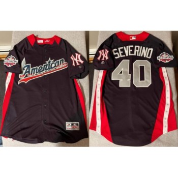 Men's New York Yankees #40 Luis Severino Navy Cool Base Stitched Jersey Men's New York Yankees #40 Luis Severino Navy Cool Base Stitched Jersey