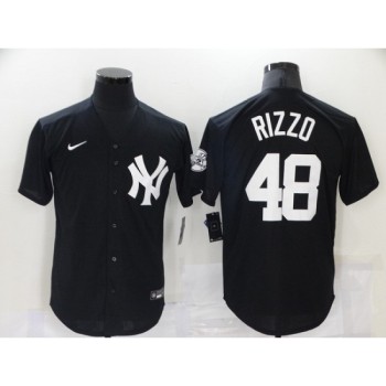 Men's New York Yankees #48 Anthony Rizzo 2021 Black Cool Base Stitched Baseball Jersey Men's New York Yankees #48 Anthony Rizzo 2021 Black Cool Base Stitched Baseball Jersey