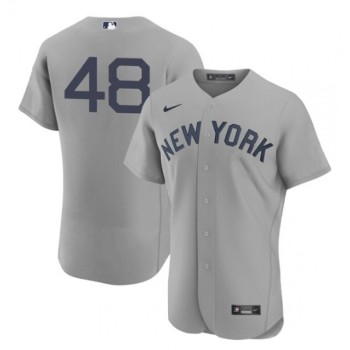 Men's New York Yankees #48 Anthony Rizzo 2021 Grey Field of Dreams Flex Base Stitched Baseball Jersey Men's New York Yankees #48 Anthony Rizzo 2021 Grey Field of Dreams Flex Base Stitched Baseball Jersey