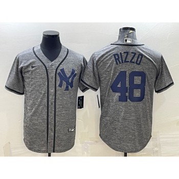 Men's New York Yankees #48 Anthony Rizzo Grey Cool Base Stitched Jersey Men's New York Yankees #48 Anthony Rizzo Grey Cool Base Stitched Jersey