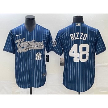Men's New York Yankees #48 Anthony Rizzo Navy With Patch Cool Base Stitched Baseball Jersey Men's New York Yankees #48 Anthony Rizzo Navy With Patch Cool Base Stitched Baseball Jersey