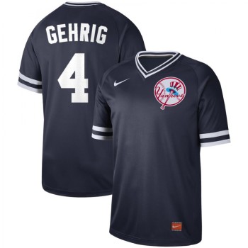 Men's New York Yankees #4 Lou Gehrig Navy Cooperstown Legend Collection Stitched MLB Jersey Men's New York Yankees #4 Lou Gehrig Navy Cooperstown Legend Collection Stitched MLB Jersey