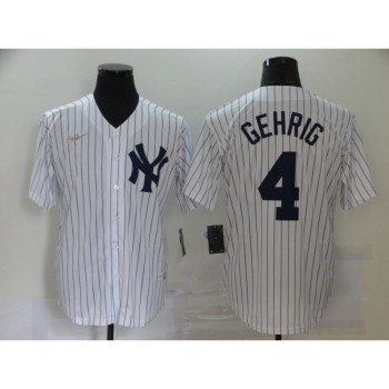 Men's New York Yankees #4 Lou Gehrig New White Throwback Cool Base Stitched Jersey Men's New York Yankees #4 Lou Gehrig New White Throwback Cool Base Stitched Jersey