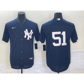 Men's New York Yankees #51 Bernie Williams Navy Cool Base Stitched Baseball Jersey Men's New York Yankees #51 Bernie Williams Navy Cool Base Stitched Baseball Jersey