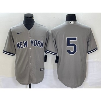 Men's New York Yankees #5 Joe DiMaggio Grey Cool Base Stitched Baseball Jersey Men's New York Yankees #5 Joe DiMaggio Grey Cool Base Stitched Baseball Jersey
