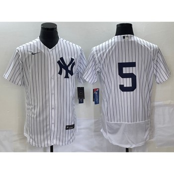 Men's New York Yankees #5 Joe DiMaggio White Flex Base Stitched Baseball Jersey Men's New York Yankees #5 Joe DiMaggio White Flex Base Stitched Baseball Jersey
