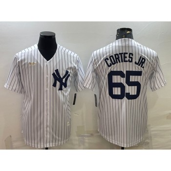 Men's New York Yankees #65 Nestor Cortes Jr. White Cool Base Stitched Jersey Men's New York Yankees #65 Nestor Cortes Jr. White Cool Base Stitched Jersey