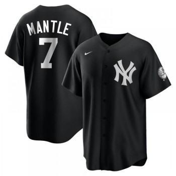 Men's New York Yankees #7 Mickey Mantle Black Cool Base Stitched Jersey Men's New York Yankees #7 Mickey Mantle Black Cool Base Stitched Jersey