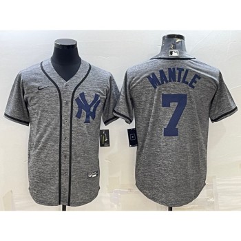 Men's New York Yankees #7 Mickey Mantle Grey Cool Base Stitched Jersey Men's New York Yankees #7 Mickey Mantle Grey Cool Base Stitched Jersey