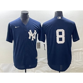 Men's New York Yankees #8 Yogi Berra Navy Cool Base Stitched Baseball Jersey Men's New York Yankees #8 Yogi Berra Navy Cool Base Stitched Baseball Jersey