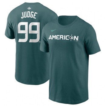 Men's New York Yankees #99 Aaron Judge Teal 2023 All-star Name & Number T-Shirt Men's New York Yankees #99 Aaron Judge Teal 2023 All-star Name & Number T-Shirt