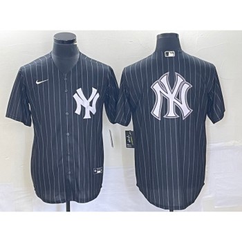 Men's New York Yankees Black Team Big Logo With Patch Cool Base Stitched Baseball Jersey Men's New York Yankees Black Team Big Logo With Patch Cool Base Stitched Baseball Jersey