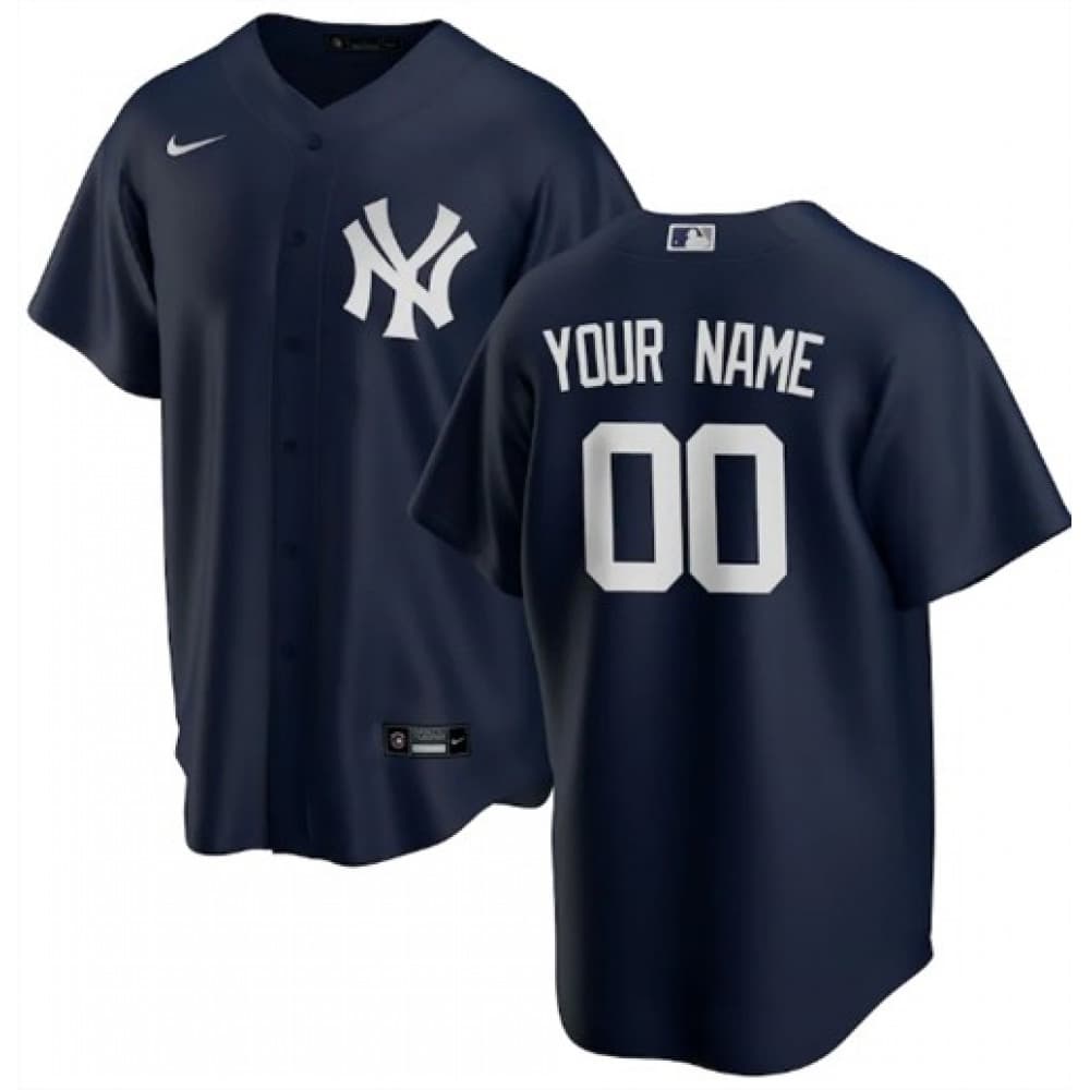 Youth New York Yankees Navy Stitched Baseball Custom Jersey