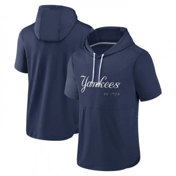 Men's New York Yankees Navy Sideline Training Hooded Performance T-Shirt Men's New York Yankees Navy Sideline Training Hooded Performance T-Shirt