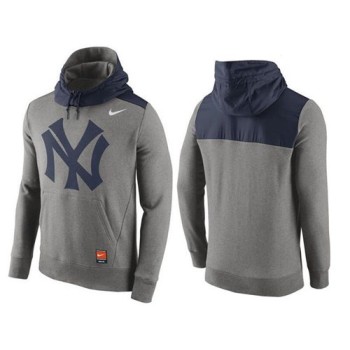 Men's New York Yankees Gray Cooperstown Collection Hybrid Pullover Hoodie_1 Men's New York Yankees Gray Cooperstown Collection Hybrid Pullover Hoodie_1