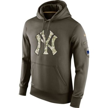 Men's New York Yankees Olive Salute To Service KO Performance Hoodie Men's New York Yankees Olive Salute To Service KO Performance Hoodie