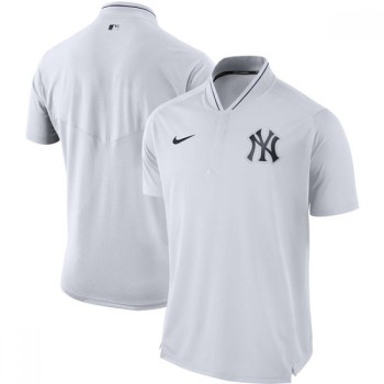 Men's New York Yankees White Authentic Collection Elite Performance Polo Men's New York Yankees White Authentic Collection Elite Performance Polo