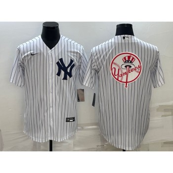 Men's New York Yankees White Team Big Logo Cool Base Stitched Baseball Jersey Men's New York Yankees White Team Big Logo Cool Base Stitched Baseball Jersey