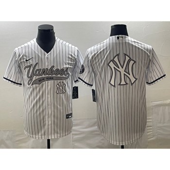 Men's New York Yankees White Team Big Logo Cool Base With Patch Stitched Baseball Jersey Men's New York Yankees White Team Big Logo Cool Base With Patch Stitched Baseball Jersey