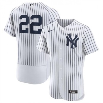 Men's New York Yankees #22 Juan Soto White Flex Base Stitched Baseball Jersey Men's New York Yankees #22 Juan Soto White Flex Base Stitched Baseball Jersey