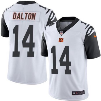 Men's Bengals #14 Andy Dalton White Limited Rush Stitched NFL Jersey