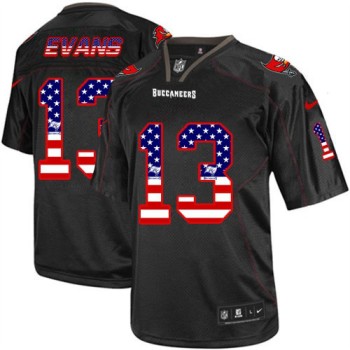 Men's Buccaneers #13 Mike Evans Black USA Flag Fashion Elite Jersey Men's Buccaneers #13 Mike Evans Black USA Flag Fashion Elite Jersey