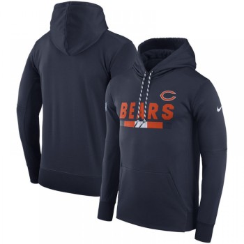 Men's Chicago Bears Navy Blue Sideline Team Name Performance Pullover Hoodie Men's Chicago Bears Navy Blue Sideline Team Name Performance Pullover Hoodie