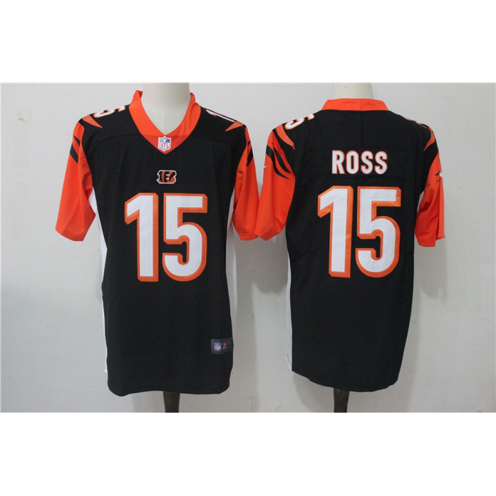 Men's Cincinnati Bengals #15 John Ross Black Team Color Stitched NFL Vapor Untouchable Limited Jersey