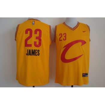 Men's Cleveland Cavaliers #23 LeBron James Yellow Stitched NBA C Jersey Men's Cleveland Cavaliers #23 LeBron James Yellow Stitched NBA C Jersey