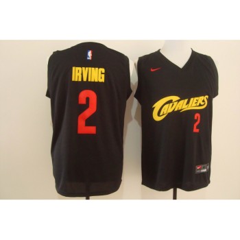 Men's Cleveland Cavaliers #2 Kyrie Irving Black and Red Stitched NBA Jersey Men's Cleveland Cavaliers #2 Kyrie Irving Black and Red Stitched NBA Jersey