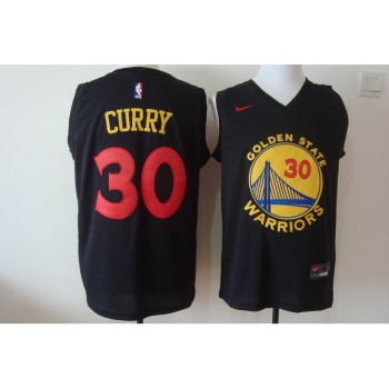 Men's Golden State Warriors #30 Stephen Curry Black New Fashion Stitched NBA Jersey
