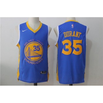 Men's Golden State Warriors #35 Kevin Durant Royal Road Stitched NBA Jersey