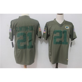 Men's Green Bay Packers #21 Ha Ha Clinton-Dix Olive Salute To Service Limited Stitched NFL Jersey