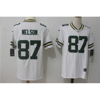 Men's Green Bay Packers #87 Jordy Nelson White Stitched NFL Vapor Untouchable Limited Jersey