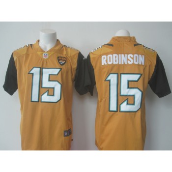 Men's Jaguars #15 Allen Robinson Gold Limited Rush Stitched NFL Jersey
