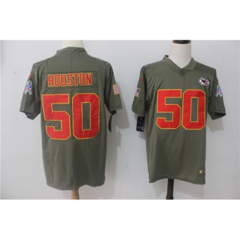 Men's Kansas City Chiefs #50 Justin Houston Olive Salute To Service Limited Stitched NFL Jersey Men's Kansas City Chiefs #50 Justin Houston Olive Salute To Service Limited Stitched NFL Jersey