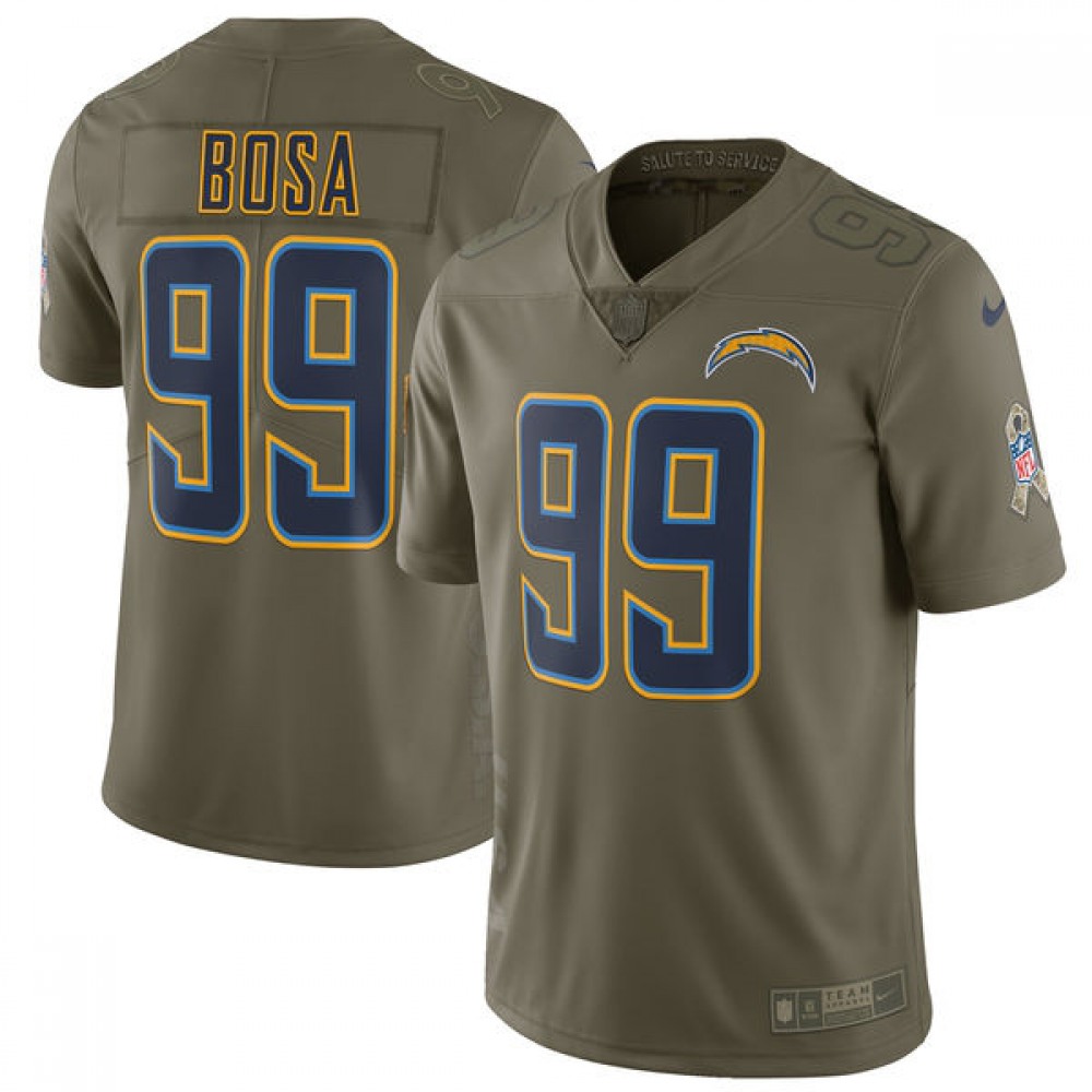 Men's Los Angeles Chargers #99 Joey Bosa Olive Salute To Service Limited Stitched NFL Jersey